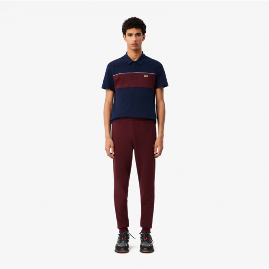 LACOSTE Men's Slim Fit Cotton Fleece Tracksuit Pants XH9624 00 BZD Bordeaux