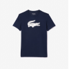 LACOSTE Men's Regular Fit Sport 3D Print Crocodile Breathable Jersey T-Shirt TH2042 00 525 Blue