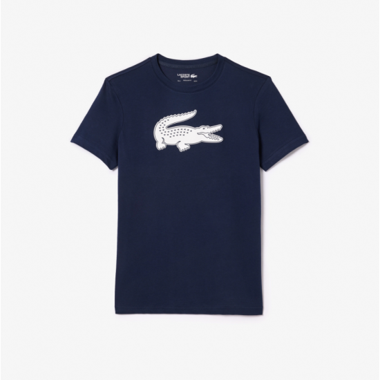 LACOSTE Men's Regular Fit Sport 3D Print Crocodile Breathable Jersey T-Shirt TH2042 00 525 Blue