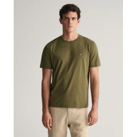 Gant Men's Cotton Regular Fit Shield T-Shirt 2003184 301 Juniper Green