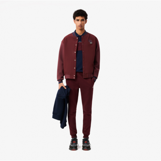 LACOSTE Men's Slim Fit Cotton Fleece Tracksuit Pants XH9624 00 BZD Bordeaux