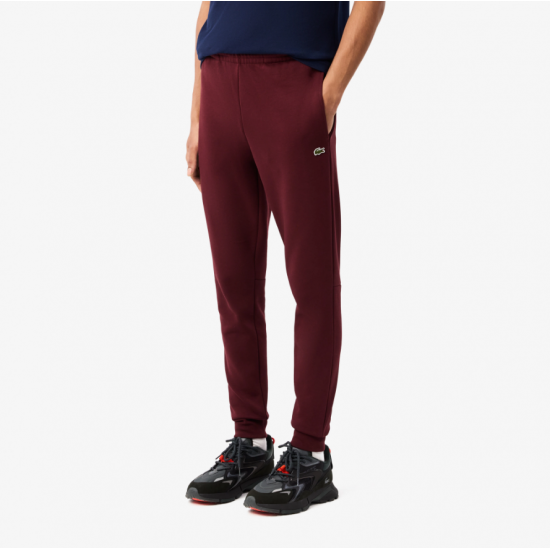 LACOSTE Men's Slim Fit Cotton Fleece Tracksuit Pants XH9624 00 BZD Bordeaux