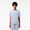 Lacoste Γυναικεία Βαμβακερή T-Shirt Μπλούζα Άνετη Γραμμή TF7215 00 J2G Γαλάζιο Ανοιχτό