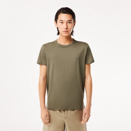 LACOSTE Men's Regular Fit Pima Cotton C-Neck Jersey T-Shirt TH6709 00 316 Khaki