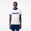 Lacoste Men's Cotton Regular Fit Print Contrast Accent T-Shirt TH7531 00 F2F White Blue