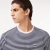 Lacoste Men's Regular Fit Heavy Cotton Striped T-Shirt TH9749 00 522 Dark Blue