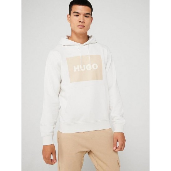 HUGO Ανδρικό Βαμβακερό Φούτερ με κουκούλα Regular Fit Duratschi223 50473168 - 122 (Μπεζ)