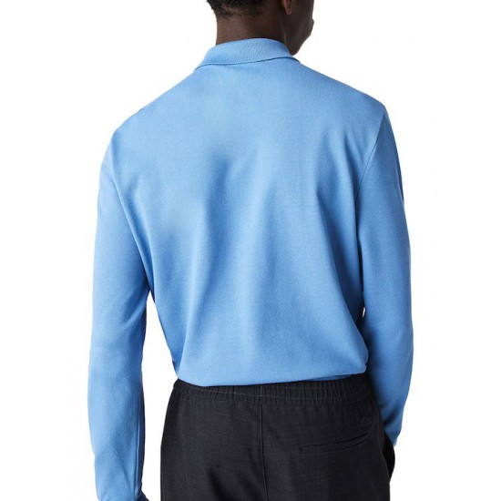 LACOSTE Ανδρική Βαμβακερή Original Μακρυμάνικη Polo Μπλούζα Piqué L.13.12 00 776 Γαλάζιο