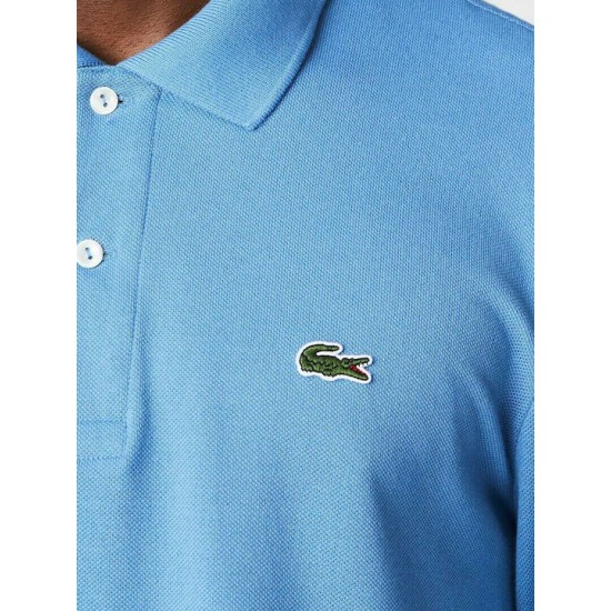 LACOSTE Ανδρική Βαμβακερή Original Μακρυμάνικη Polo Μπλούζα Piqué L.13.12 00 776 Γαλάζιο