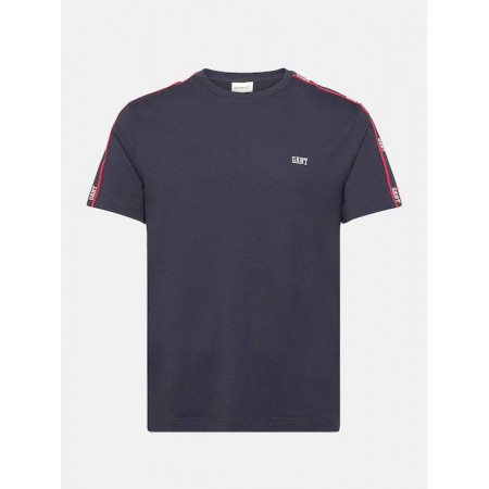 Gant Men's Cotton Regular Fit Shoulder Tape T-Shirt 2015046 433 Evening Blue