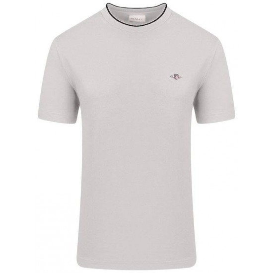 GANT Ανδρικό Βαμβακερό T-Shirt Pique Κανονική Γραμμή 2033019 113 Λευκό
