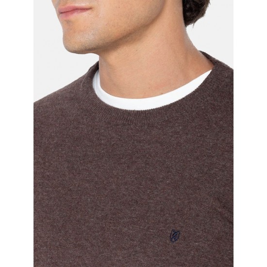 THE BOSTONIANS Men's Regular Fit Lambswool C-Neck MR00012 B795BR Brown