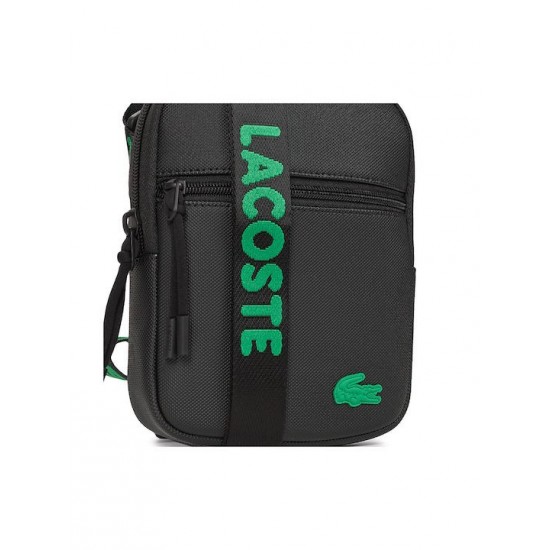 LACOSTE Men's Petit Pique Flat Crossover Bag NH4679TX 00 N71 Black