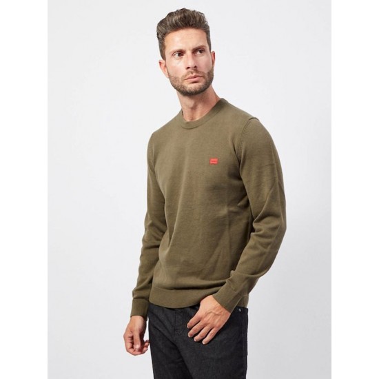 HUGO BOSS Men's Oganic-Cotton Sweater San Cassius-C1 50475083 257 Dark Beige