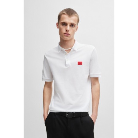 HUGO BOSS Ανδρικό Βαμβακερό Polo Dereso232 Στενή Γραμμή 50490770 100 Λευκό