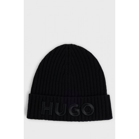 HUGO BOSS Unisex Μάλλινος Σκούφος Beanie X565-7 50527804 001 Μαύρο