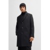 HUGO BOSS Men's Regular Fit Wool Blend Coat Malte2441 50528809 001 Black