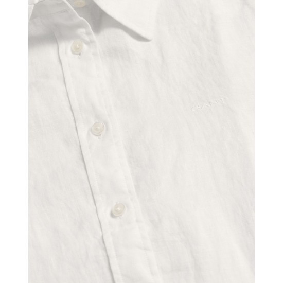 Gant Γυναικείο Λινό Πουκάμισο Chambray Κανονική Γραμμή 4300277 110 Λευκό