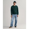 GANT Men's Cotton Regular Fit Shield C-Neck Sweat 2006065 374 Tartan Green