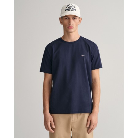 Gant Men's Cotton Regular Fit Shield T-Shirt 2003184 433 Evening Blue
