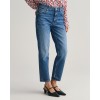 Gant Γυναικείο Παντελόνι Jean Straight Cropped Κανονική Γραμμή 4100181 972 Μπλε Ανοιχτό με Πλύσιμο