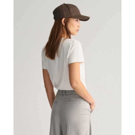 GANT Women's Cotton Regular Fit Shield T-Shirt 4200200 110 White