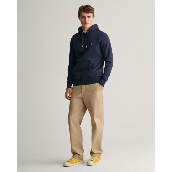 GANT Men's Cotton Regular Fit Shield Hoodie 2007058 433 Evening Blue