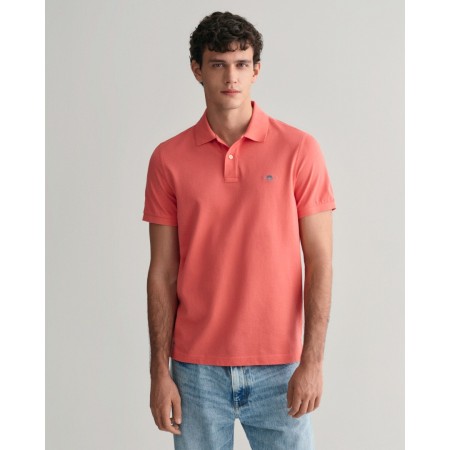 Gant Men's Cotton Regular Fit Shield Piqué Polo Shirt 2210 628 Sunset Pink