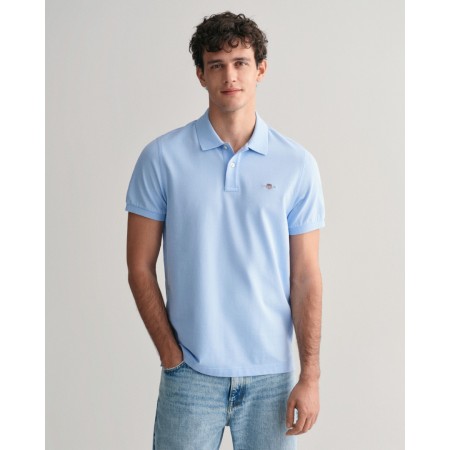 Gant Men's Cotton Regular Fit Shield Piqué Polo Shirt 2210 468 Capri Blue