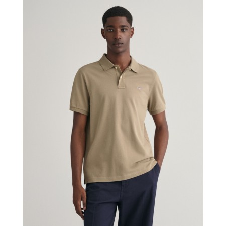 Gant Men's Cotton Regular Fit Shield Piqué Polo Shirt 2210 203 Dried Clay