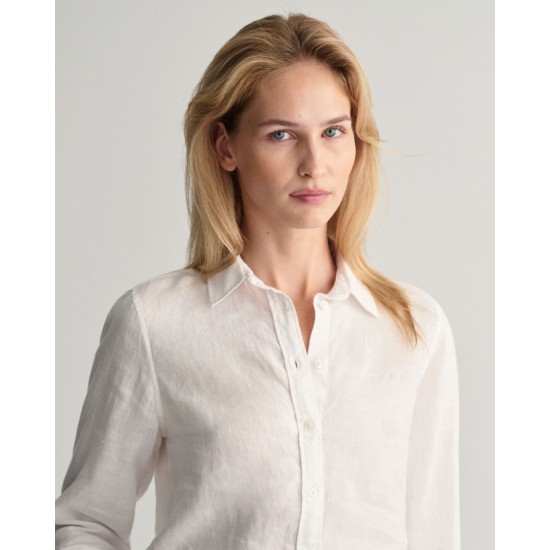 Gant Γυναικείο Λινό Πουκάμισο Chambray Κανονική Γραμμή 4300277 110 Λευκό