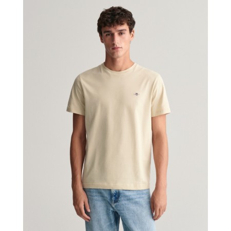 Gant Men's Cotton Regular Fit Shield T-Shirt 2003184 239 Silky Beige