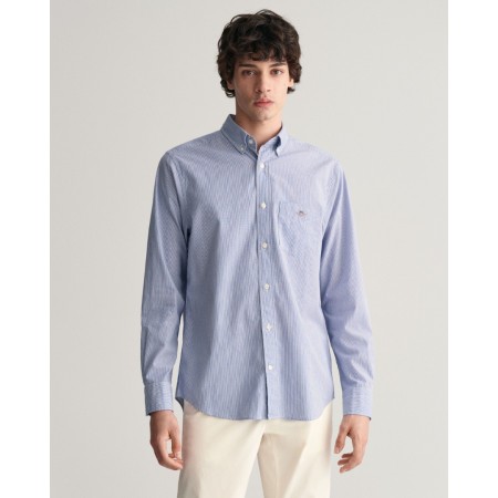 Gant Men's Cotton Regular Fit Poplin Banker Shirt 3000140 436 College Blue