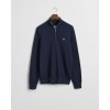 GANT Ανδρικό Βαμβακερό Πλεκτό με Φερμουάρ Micro Textured Half Zip Κανονική Γραμμή 8030211 433 Σκούρο Μπλε