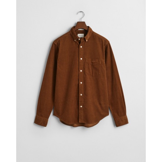 GANT Men's Cotton Regular Fit Corduroy Shirt 3230228 220 Cacao