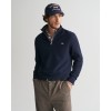 GANT Ανδρικό Βαμβακερό Πλεκτό με Φερμουάρ Micro Textured Half Zip Κανονική Γραμμή 8030211 433 Σκούρο Μπλε