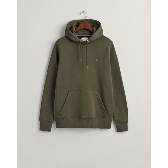 GANT Men's Cotton Regular Fit Shield Hoodie 2007058 301 Juniper Green