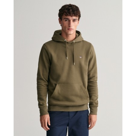 GANT Men's Cotton Regular Fit Shield Hoodie 2007058 301 Juniper Green