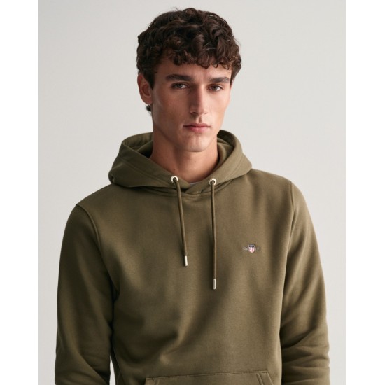 GANT Men's Cotton Regular Fit Shield Hoodie 2007058 301 Juniper Green