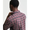 GANT Men's Regular Fit Cotton Checked Light Twill Shirt 3240194 638 Wine Red