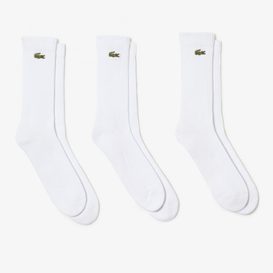 LACOSTE Unisex SPORT High-Cut Κάλτσες 3-Pack RA4182 00 Z92 Λευκές