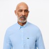 LACOSTE Men's Organic Cotton Regular Fit Gingham Poplin Shirt CH5621 00 F6Z Light Blue LACOSTE Men's Organic Cotton Regular Fit Gingham Poplin Shirt CH5621 00 F6Z Light Blue