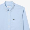 LACOSTE Men's Organic Cotton Regular Fit Gingham Poplin Shirt CH5621 00 F6Z Light Blue LACOSTE Men's Organic Cotton Regular Fit Gingham Poplin Shirt CH5621 00 F6Z Light Blue