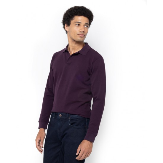 THE BOSTONIANS Men's Regular Fit Cotton Pique Polo PL0001 B170PU Purrple