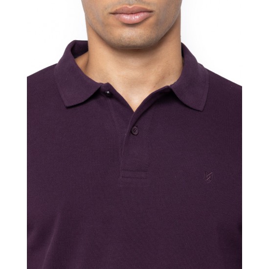 THE BOSTONIANS Men's Regular Fit Cotton Pique Polo PL0001 B170PU Purrple