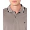 THE BOSTONIANS Ανδρικό Βαμβακερό Polo Pique Double Stripe Collar Κανονική Γραμμή PL1151 B630EL Έλεφαντ