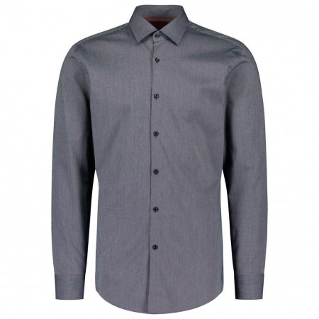 HUGO BOSS Men's Slim-FIit  Structured Cotton Poplin Shirt Kason 50482056 407 Dark Blue