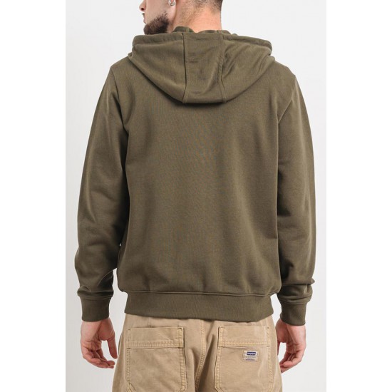 HUGO BOSS Ανδρική Βαμβακερή Ζακέτα με Κουκούλα Daple212 Κανονική Γραμμή 50447972 257 Χακί