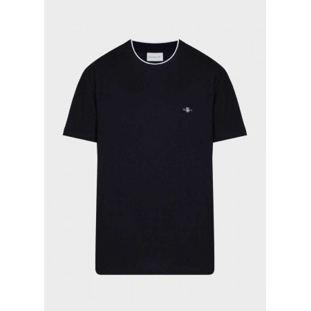 GANT Ανδρικό Βαμβακερό T-Shirt Pique Κανονική Γραμμή 2033019 5 Μαύρο