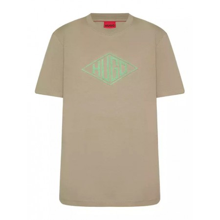 HUGO BOSS Ανδρικό Βαμβακερό T-Shirt Dalendi Regular Fit 50534934 219 Medium Brown